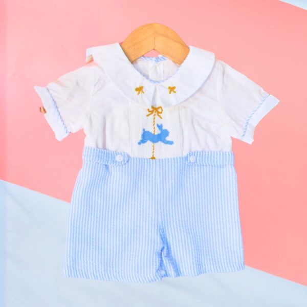 Bunny Smocked Boy Bodysuit