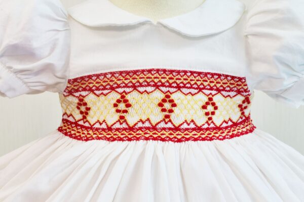 Geometric smocked vintage dress