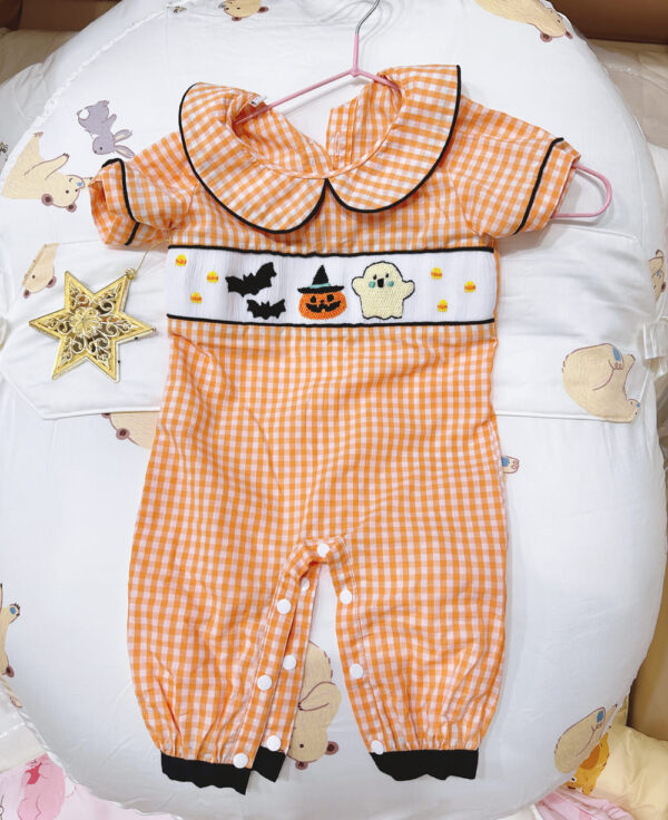 halloween smocked romper