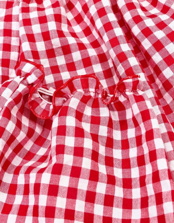 Nursery dream red gingham smocked romper