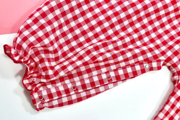 Nursery dream red gingham smocked romper