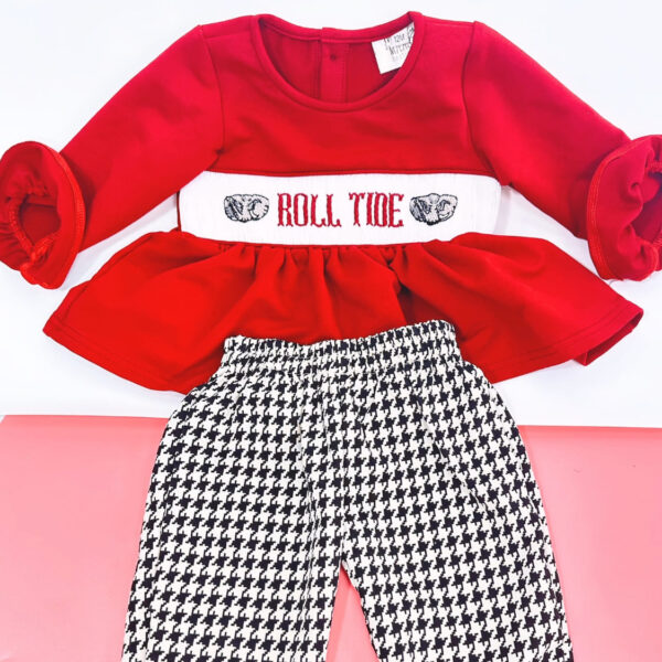 Red Smocked girls set