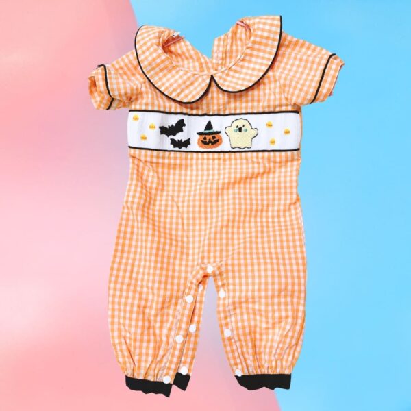 halloween smocked romper